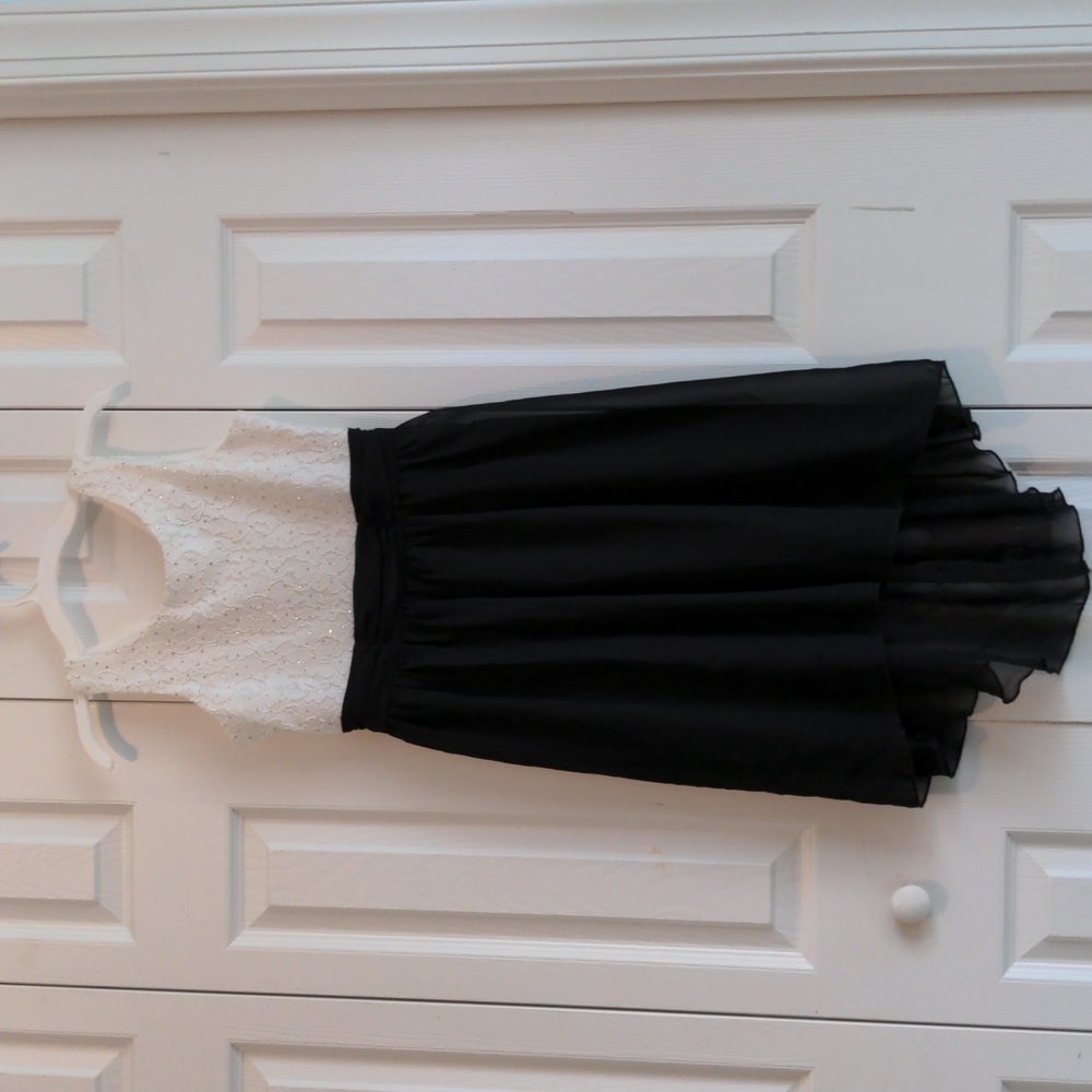 speechless white and black formal kids dress